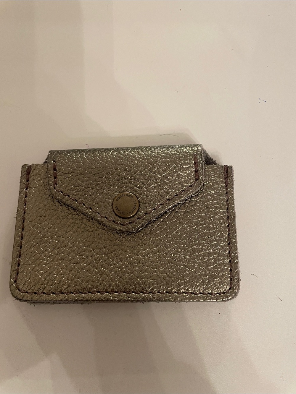 Portland Leather Metallic Gray Card Wallet